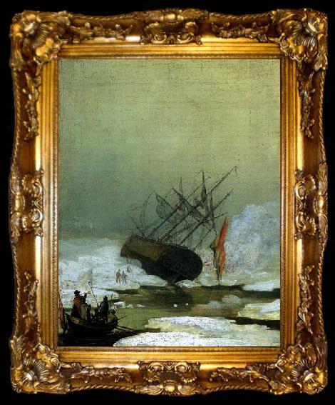 framed  Caspar David Friedrich Wreck in the Sea of Ice, ta009-2